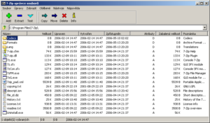 7-Zip dosya yöneticisi ana pencere arayüzü