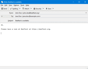 Beeftext metin genişletme demo animasyonu