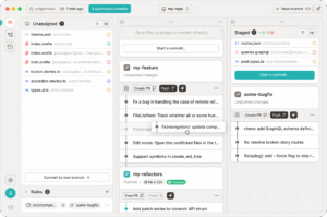 GitButler git versiyon kontrol istemcisi arayüzü