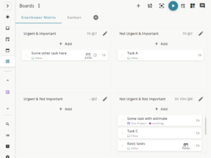 Super Productivity görev panosu açık tema