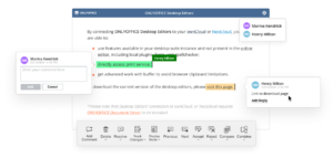 ONLYOFFICE işbirliği ve ortak düzenleme ekran görüntüsü