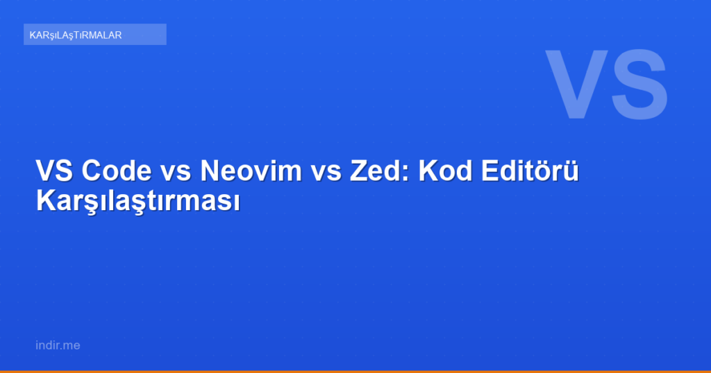 VS Code vs Neovim vs Zed: Kod Editörü Karşılaştırması