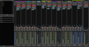 Ardour mikser konsolu görünümü