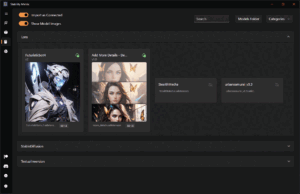 Stability Matrix model yönetimi ekranı