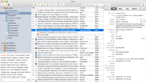 Zotero kaynak yönetici ana arayüzü