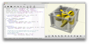 OpenSCAD 3D modelleme arayüzü - kod editörü ve 3D önizleme