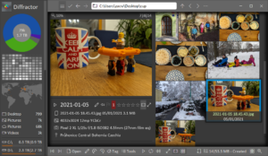 Diffractor fotoğraf ve video düzenleyici ana arayüzü