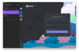 Ferdium çalışma alanları özelliği