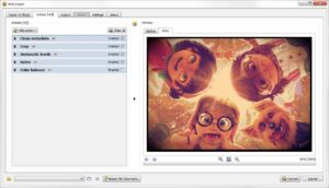 XnConvert filtre ve efekt ayarları ekranı